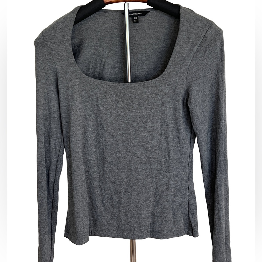 Banana Republic Charcoal Long Sleeve Top